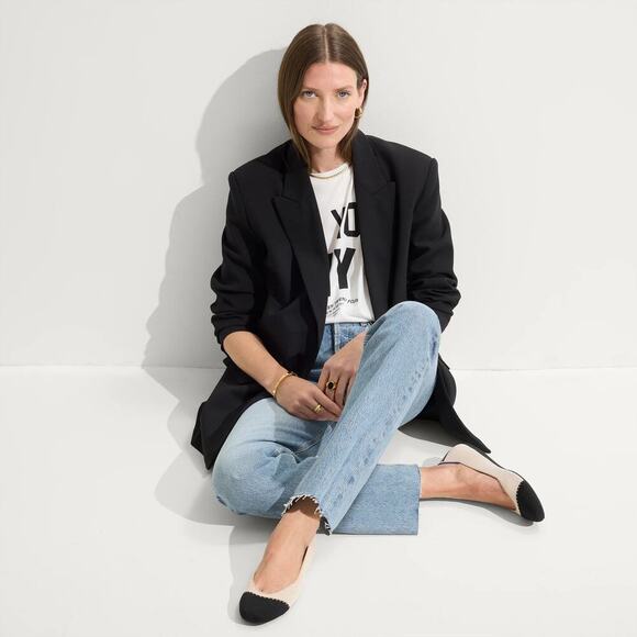 Rothys Tuxedo The Square Slip On Ballet Flat Shoes Size 9.5 / Excellent - Picture 11 of 14